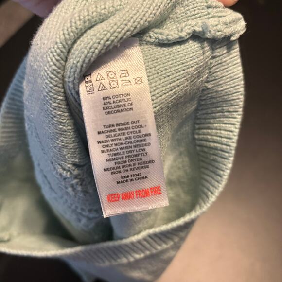 Tommy Bahama Light Blue Green Sweater Vest Cable Knit Girls Size 5 - Picture 4 of 4